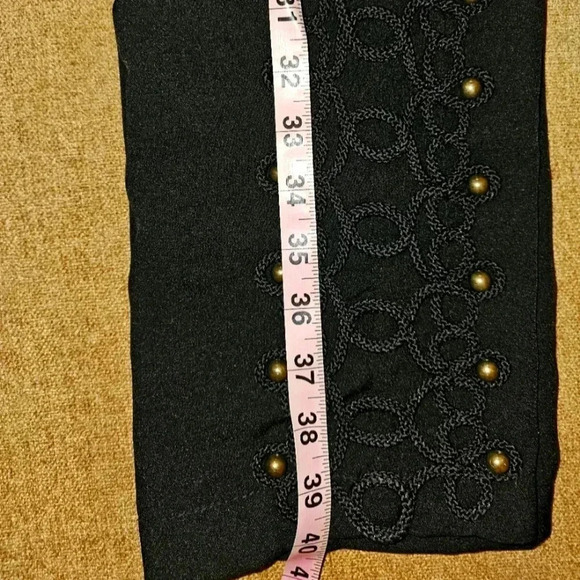 Glamor Girl Suit with beaded blazer, asymmetrical pleaded blazer, matching pants - Picture 3 of 7